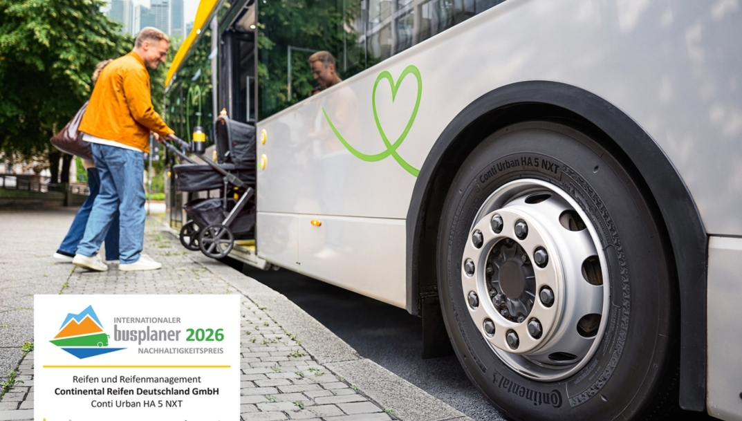 El neumático Conti Urban HA 5 NXT de Continental gana el International Busplaner Sustainability Award 2026