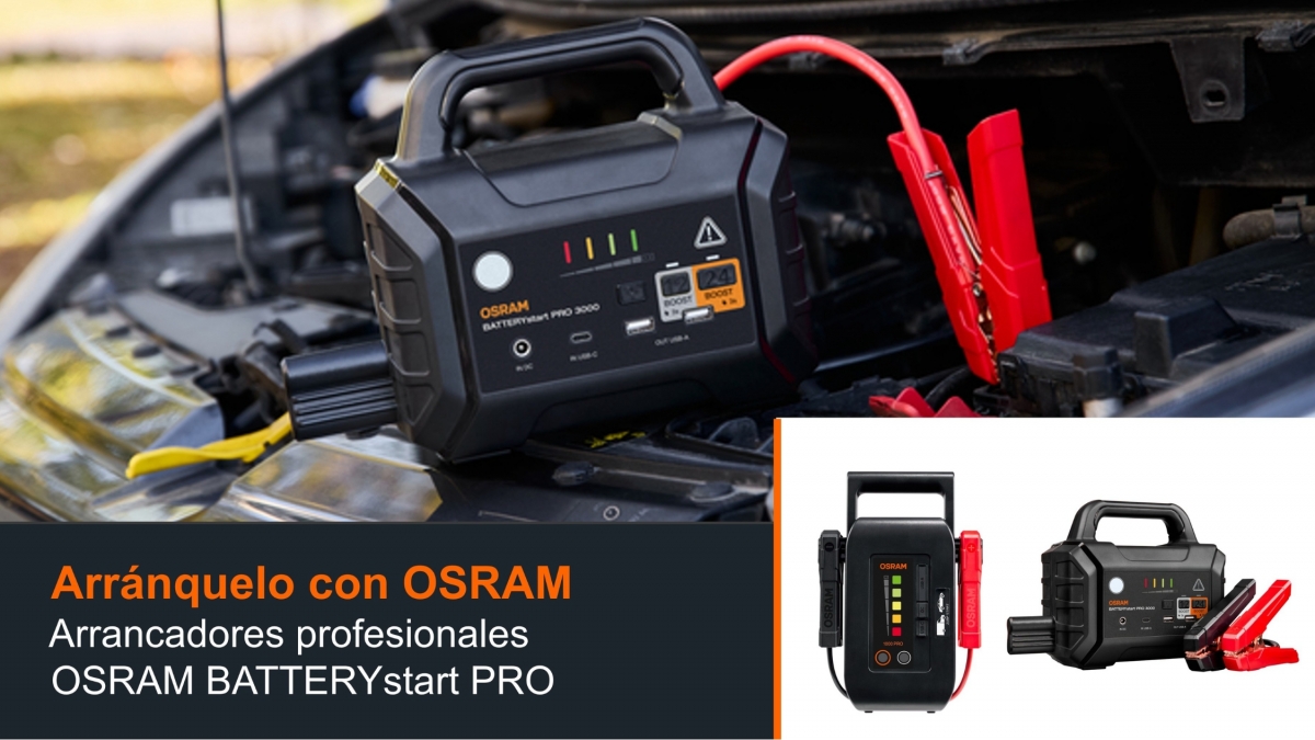 Arrancadores profesionales Osram Batterystart PRO para reiniciar y renovar el equipamiento del taller