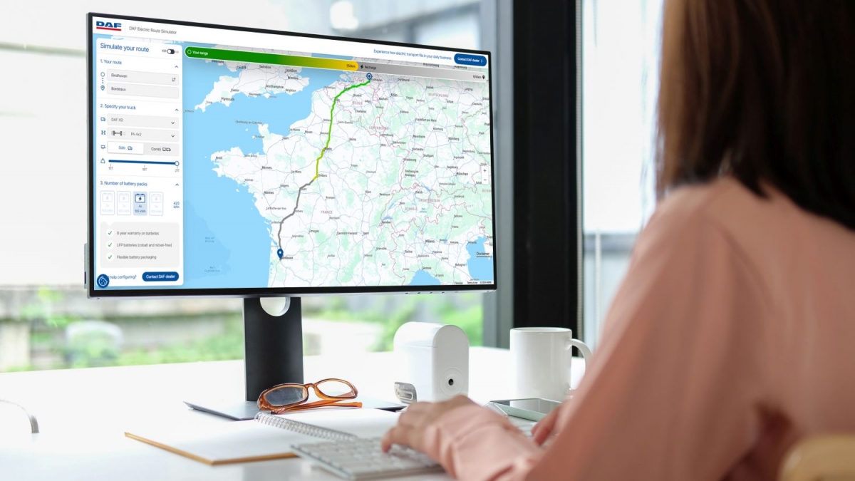 DAF lanza un simulador interactivo de rutas para camiones eléctricos