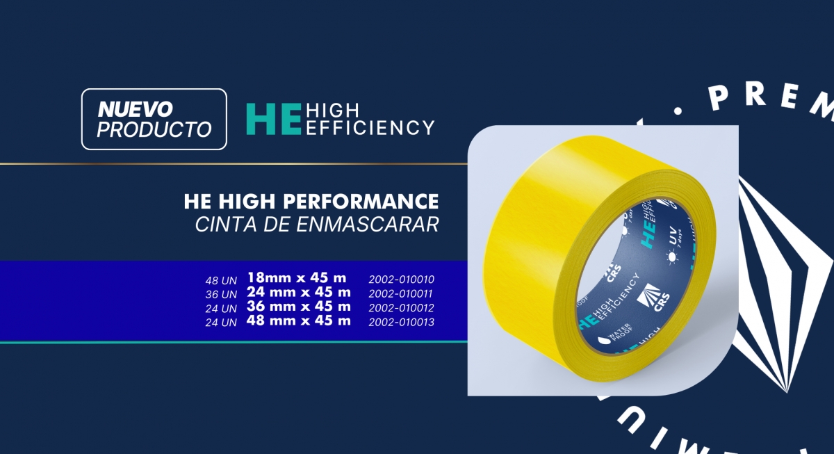 CRS pone a la venta su cinta de enmascarar HE High Performance para el taller de carrocería