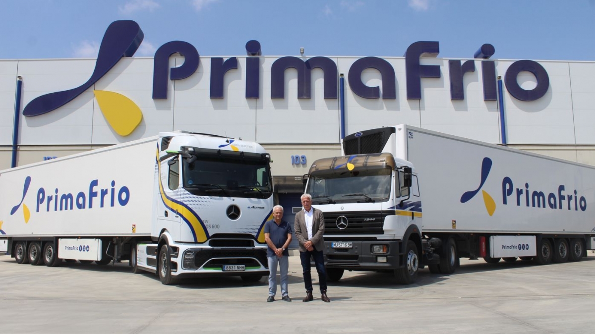 Mercedes-Benz Trucks y Primafrio prueban la electrificación total del transporte frigorífico de larga distancia