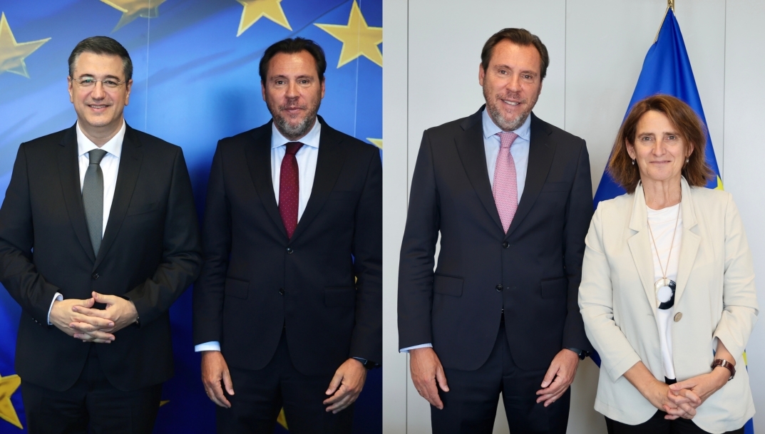 Óscar Puente analiza en Bruselas fórmulas que mejoren la competitividad del transporte ferroviario