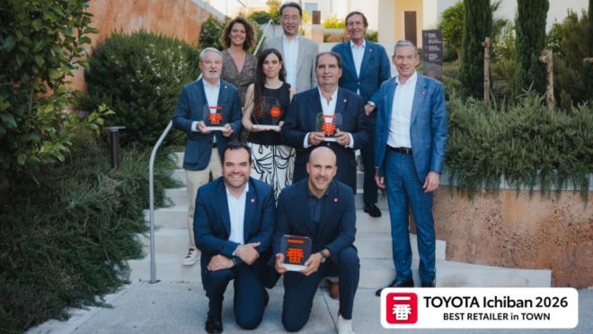 Nimo Gordillo (Sevilla), Aura Motor (Girona) y Euskoauto (País Vasco), en la élite de los concesionarios europeos de Toyota con su Premio Ichiban 2026 