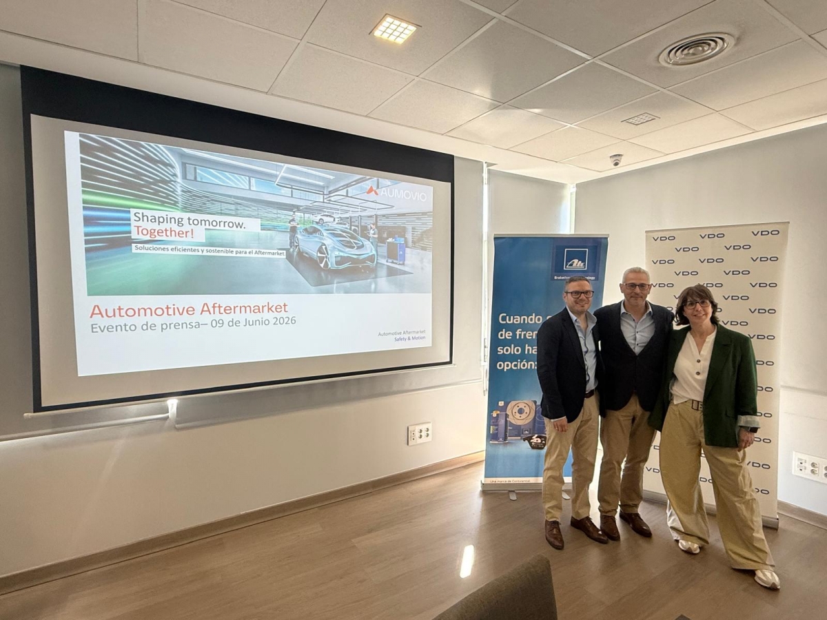 Jesús Castillo, Angélica Fernández y David Pachón, encargados de la presentación de Aumovio este 9 de junio.