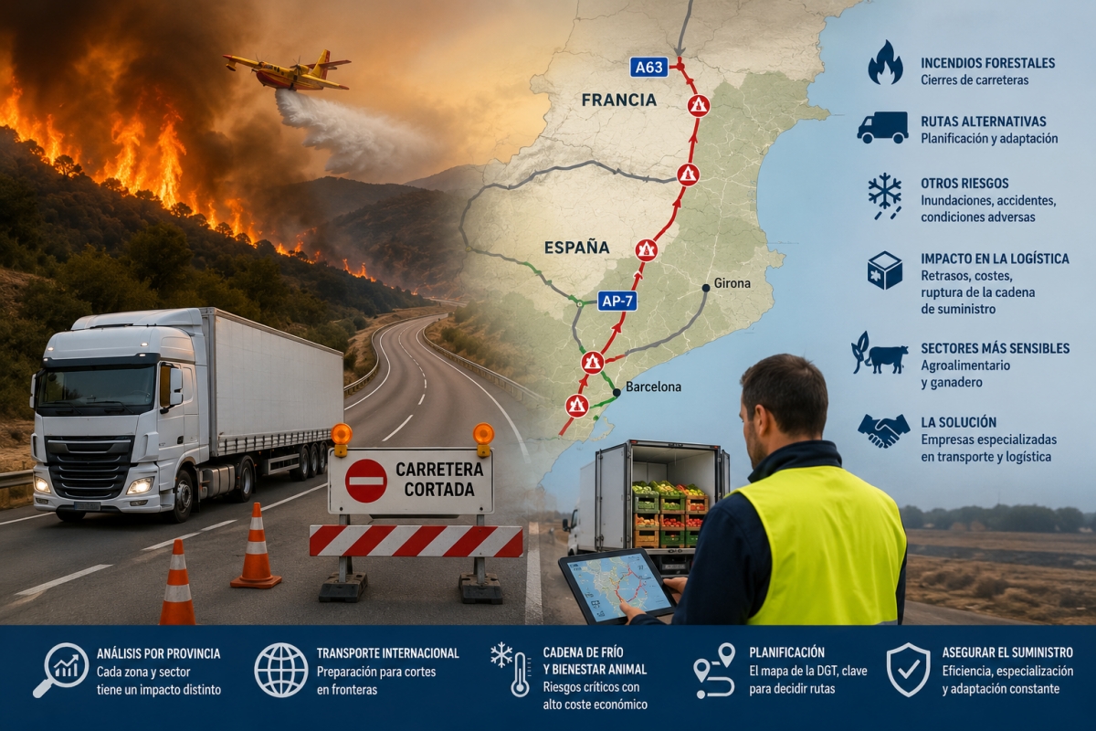 La incidencia de los incendios en las rutas de transporte