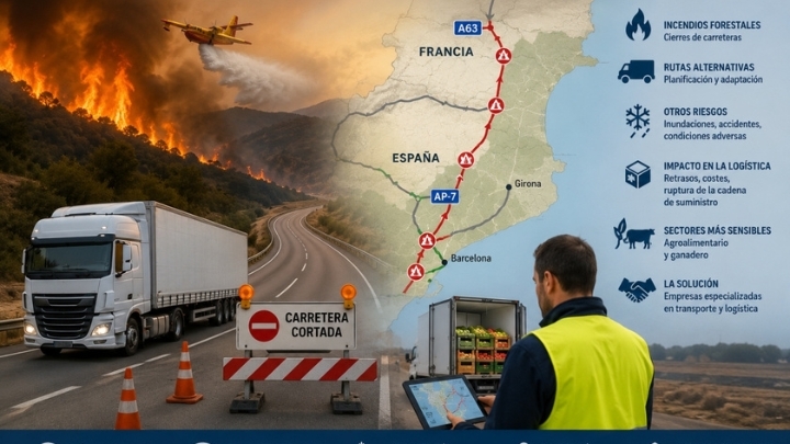 La incidencia de los incendios en las rutas de transporte
