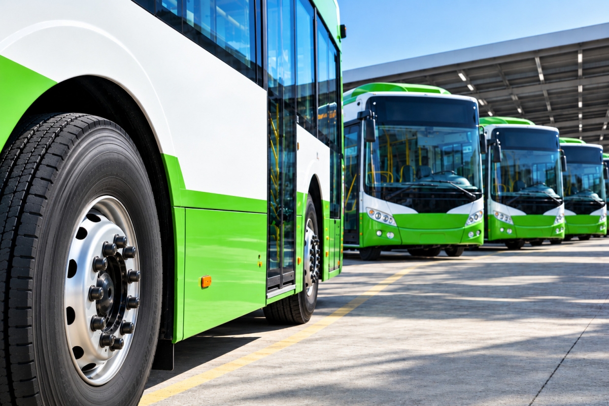 Los autobuses son uno de los segmentos donde el reciclaje de neumáticos puede tener mucha mayor cabida.