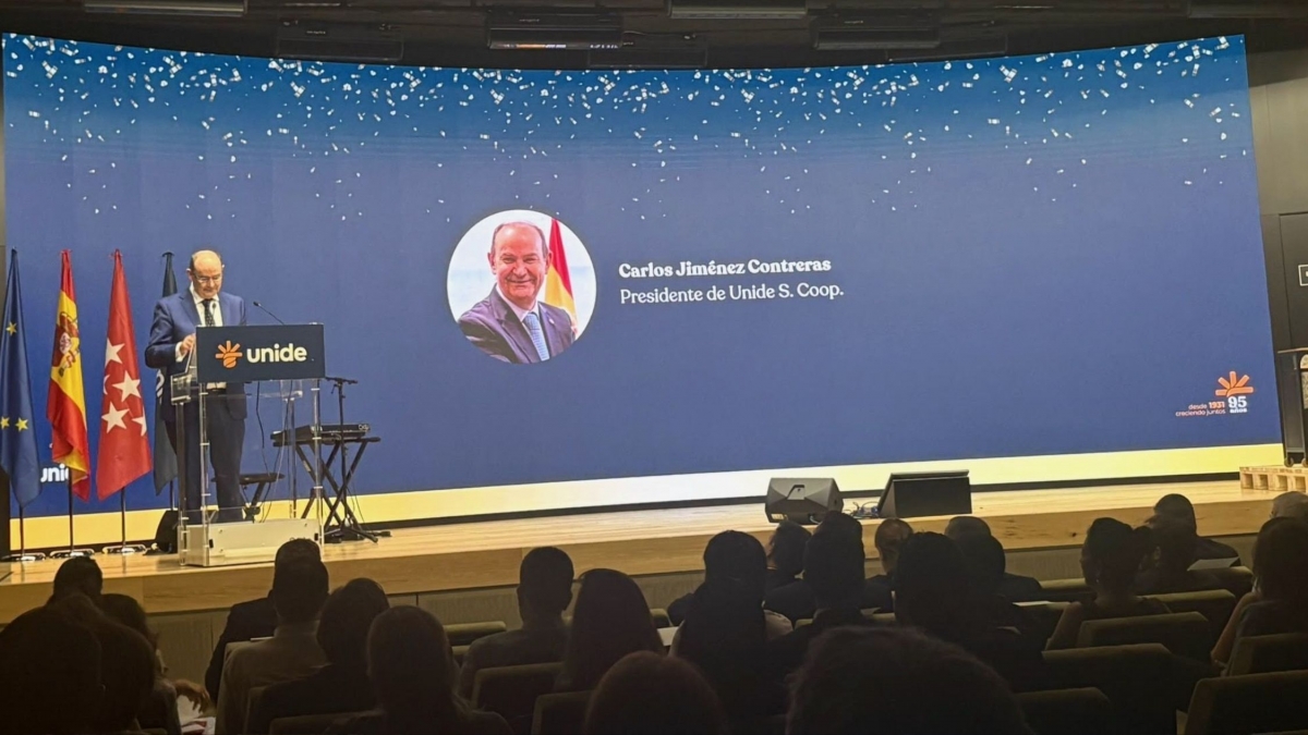 Carlos Jiménez, presidente de Unide, en un momento de su intervención.