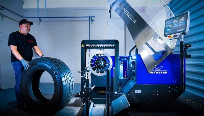 Michelin presenta NAZCA, una máquina inteligente para el reesculturado de neumáticos de camión, autobús y autocar en talleres