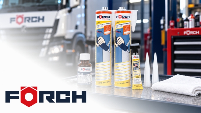 Förch facilita la sustitución de lunas de vehículos industriales con su set de pegamento ASK K107 Truckline