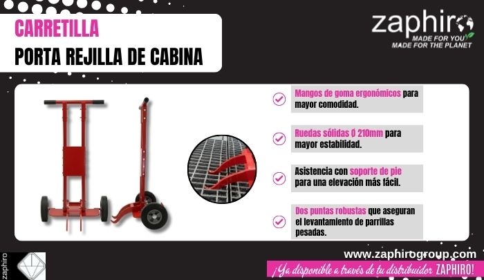 Zaphiro presenta su nueva carretilla porta rejilla de cabina para mejorar la ergonomía y eficiencia en los talleres de carrocería