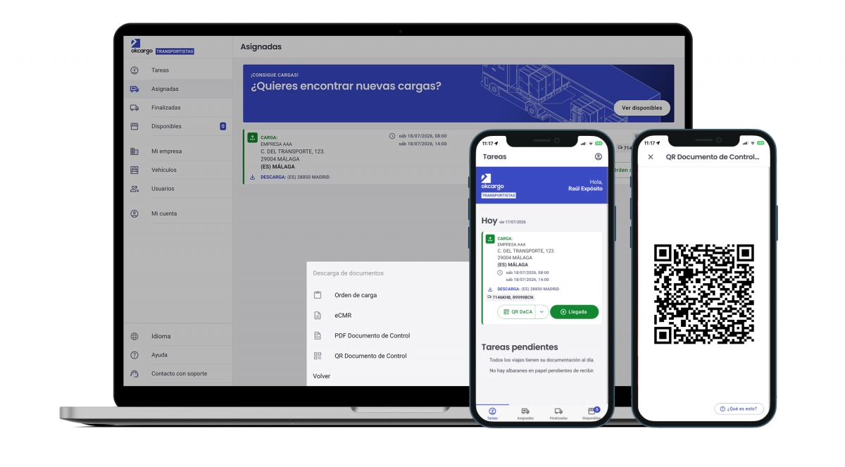 OkCargo regala 25 DeCAs a transportistas para facilitar su adaptación al nuevo documento de control digital