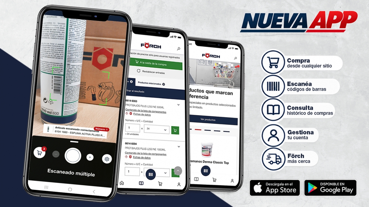 Förch lanza una nueva App para agilizar la gestión de compras en el taller