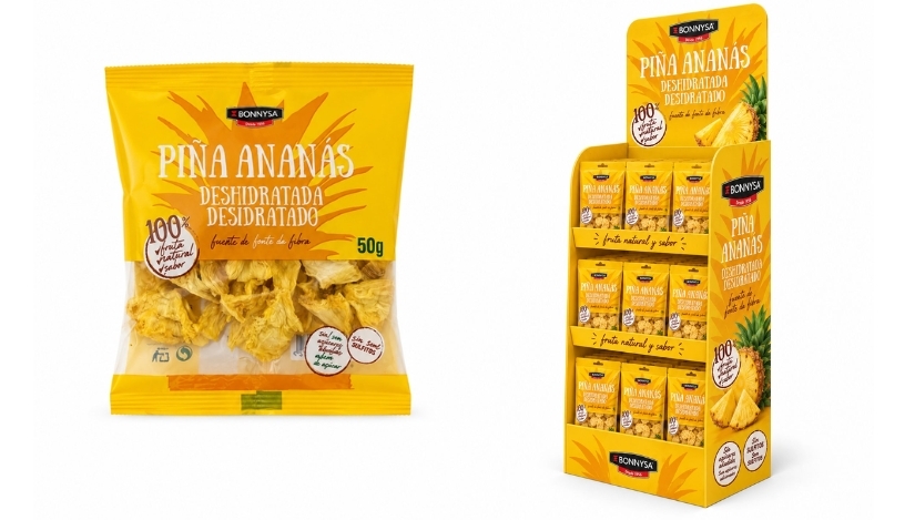 Bonnysa entra en el formato snack con su piña deshidratada para picoteo