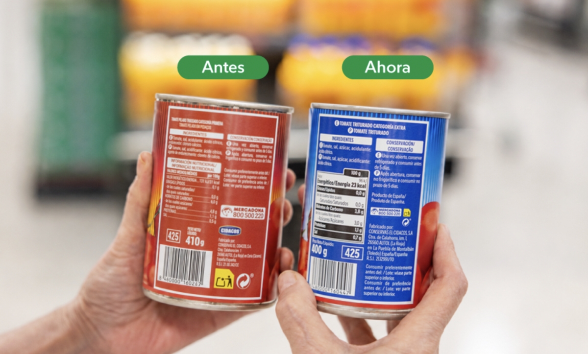 Mercadona cambia el etiquetado de sus productos para hacerlo más claro y fácil de consultar