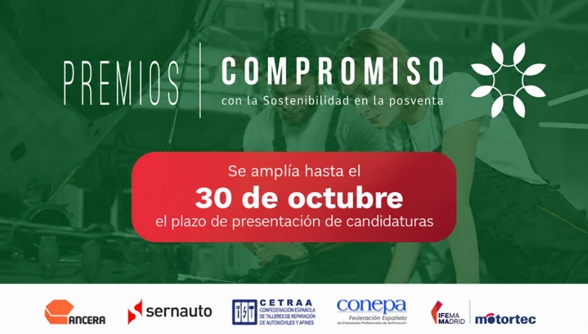 Los Premios Compromiso con la Sostenibilidad en la Posventa amplían el plazo de candidaturas hasta el 30 de octubre 