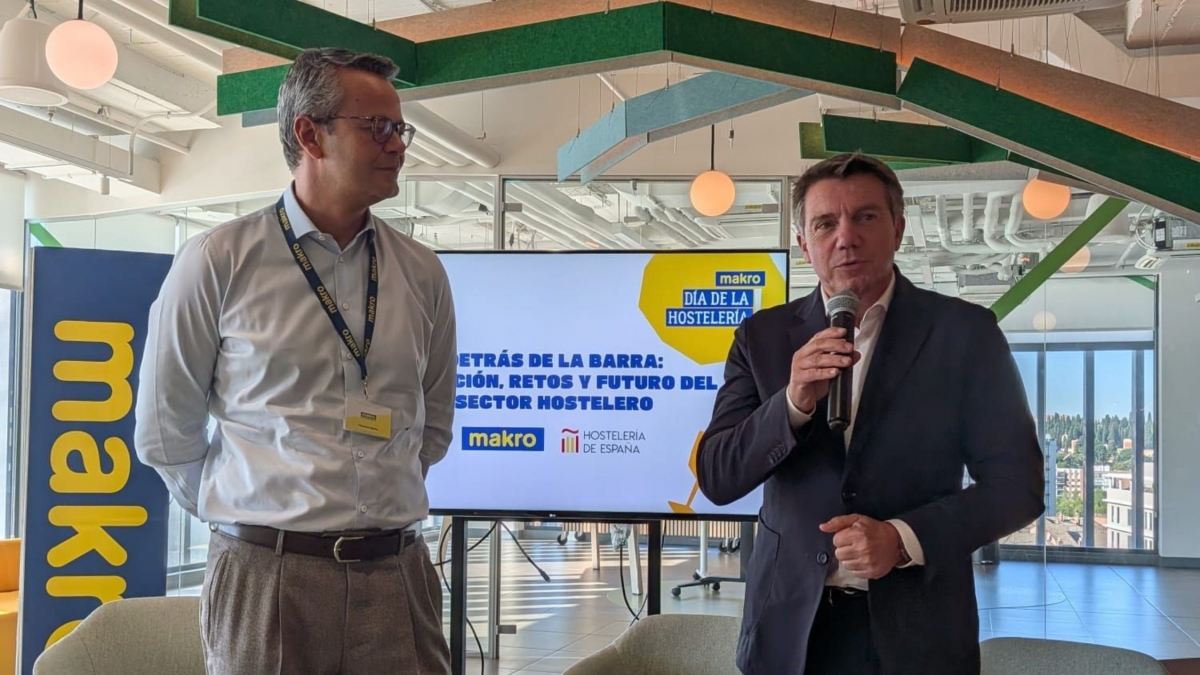 Bertrand Mothe, CEO de Makro España, y José Luis Álvarez Almeida, presidente de Hostelería de España, apoyaron con su presencia el encuentro.