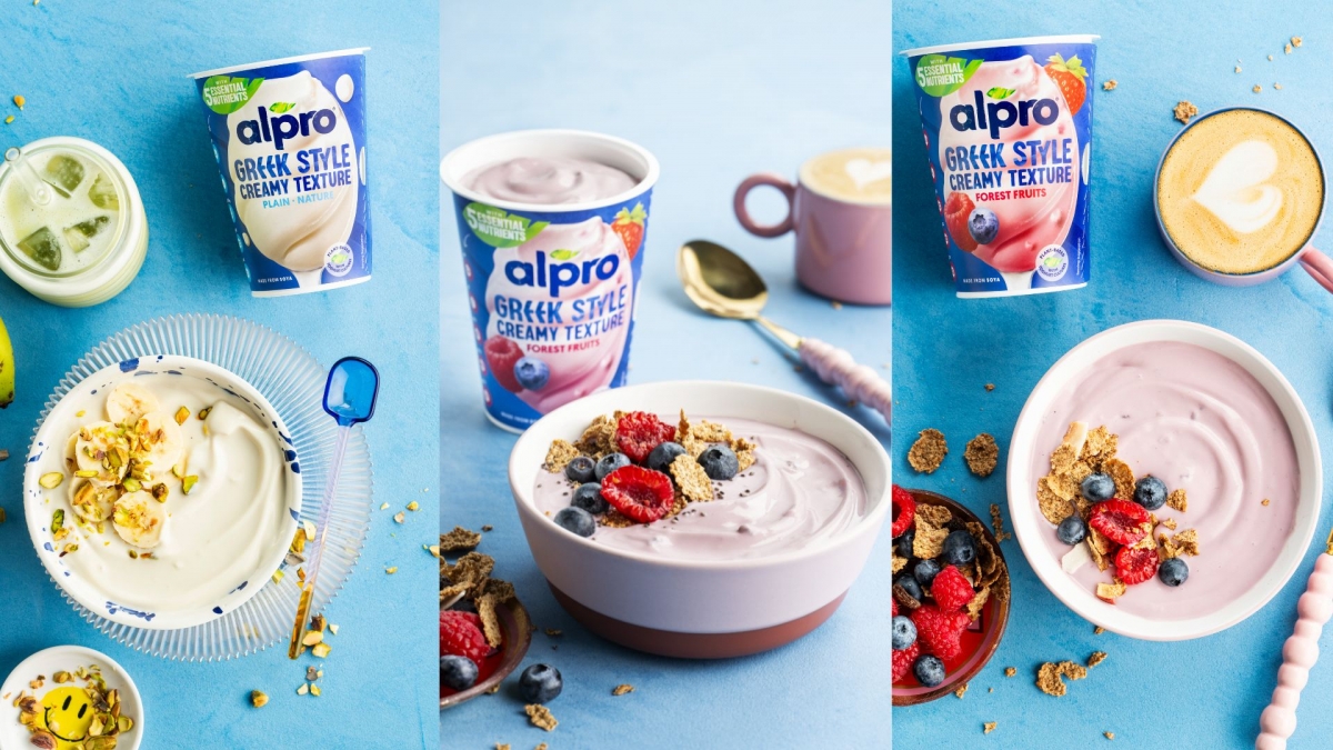 Alpro presenta su nueva gama de yogures vegetales Estilo Griego
