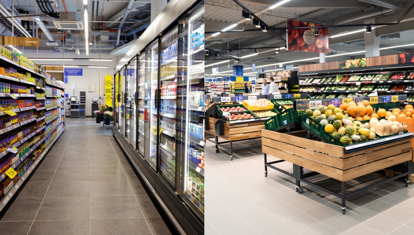 Interior de supermercados Tesco en Eslovaquia y la República Checa.