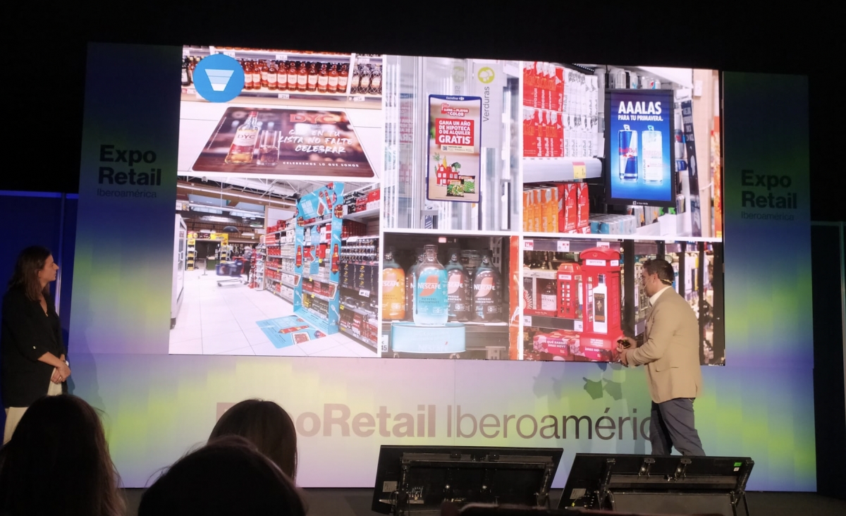 Lola García-Germán, directora de Retail Media de Carrefour España, y Jacobo Vila, CSO de in-Store Media Group.