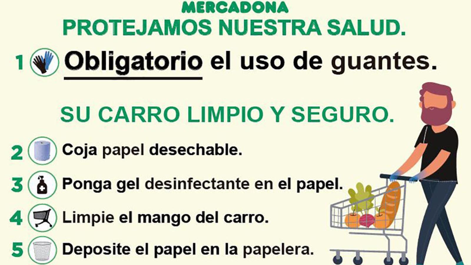 Obligatorio el uso de guantes en Mercadona - 