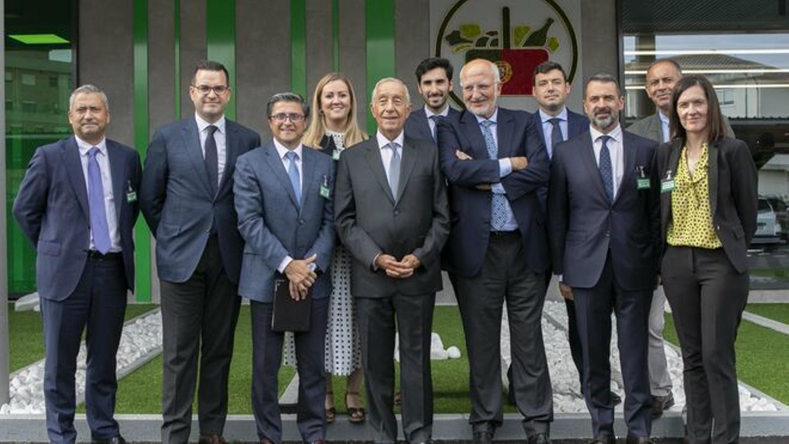 Juan Roig junto al presidente de Portugal, Marcelo Rebelo de Sousa, en una visita a Mercadona en 2019 - Mercadona