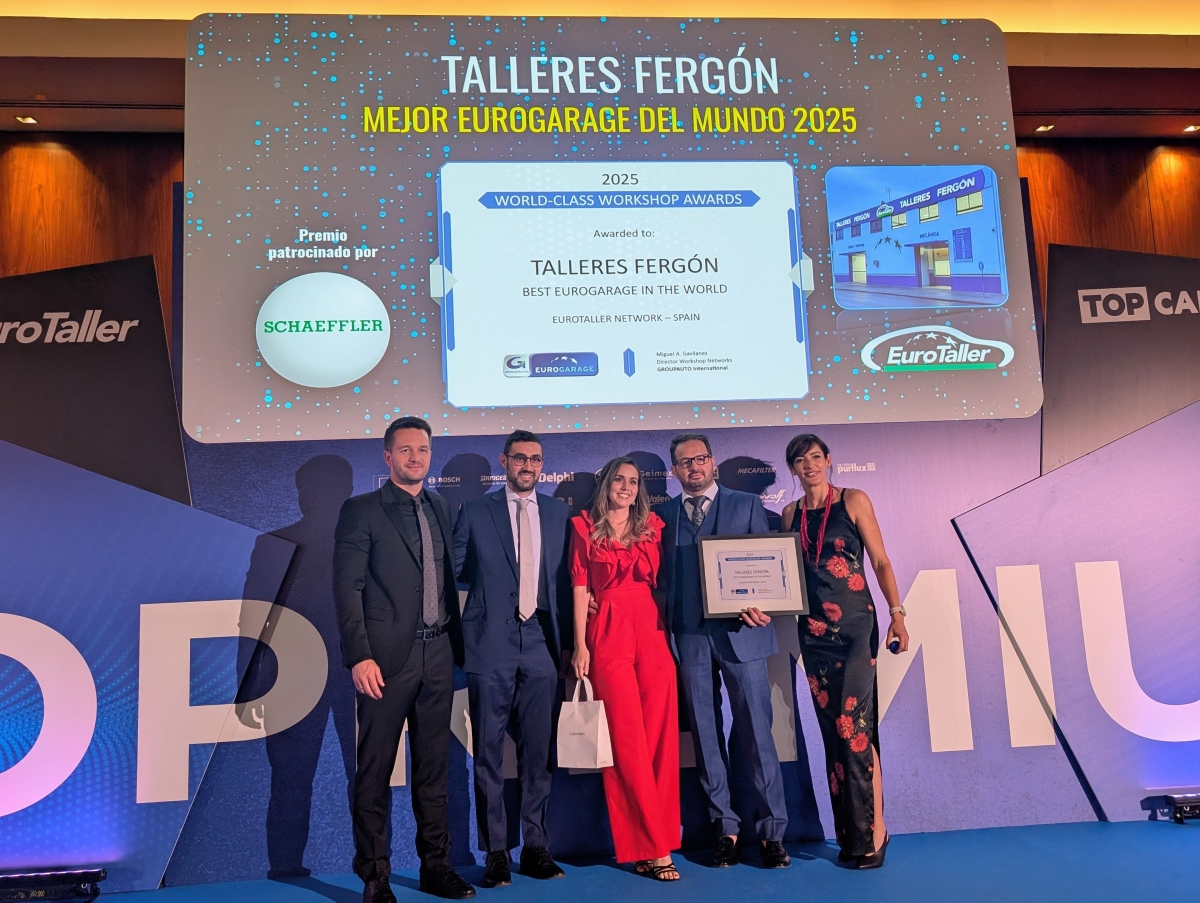 Talleres Fergón recibió el galardón que le acredita como mejor taller multimarca del mundo de todos los que forman parte de Eurogarage.