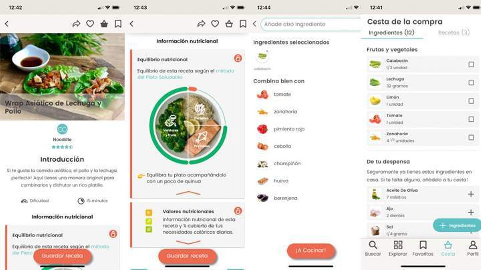 Nooddle calcula la cesta de la compra necesaria para cada receta