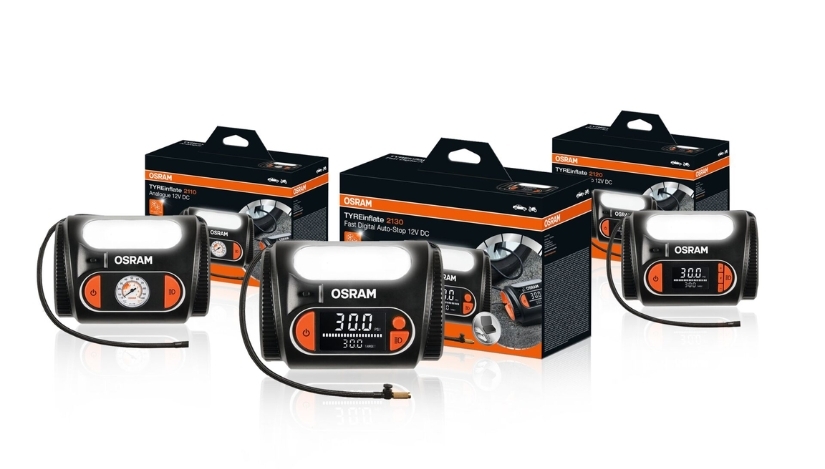 Gama Osram Tyreinflate para controlar la presión de los neumáticos.