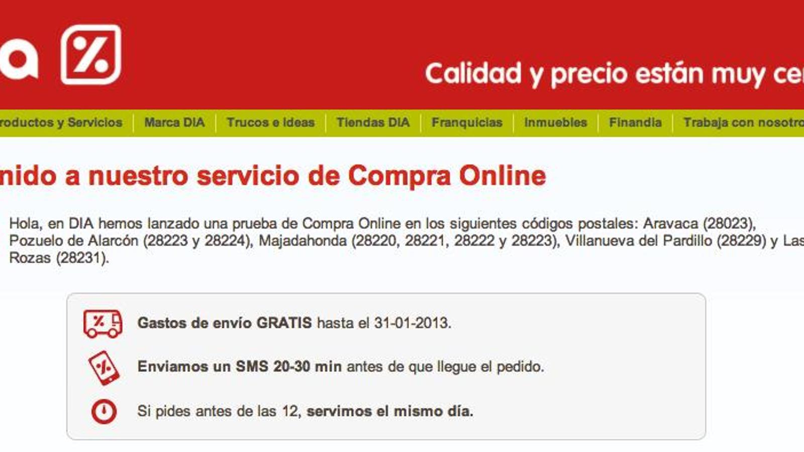 Dia pone en marcha su tienda online en dos centros de Madrid