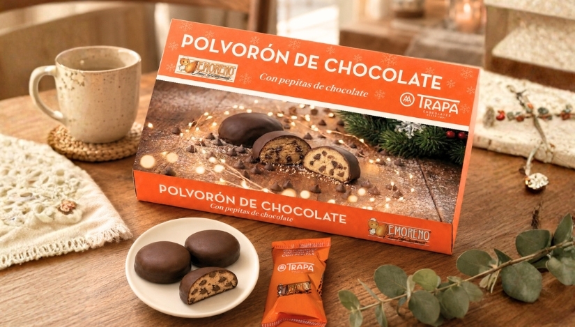 Trapa lanza un nuevo polvorón de chocolate en colaboración la sevillana E.Moreno